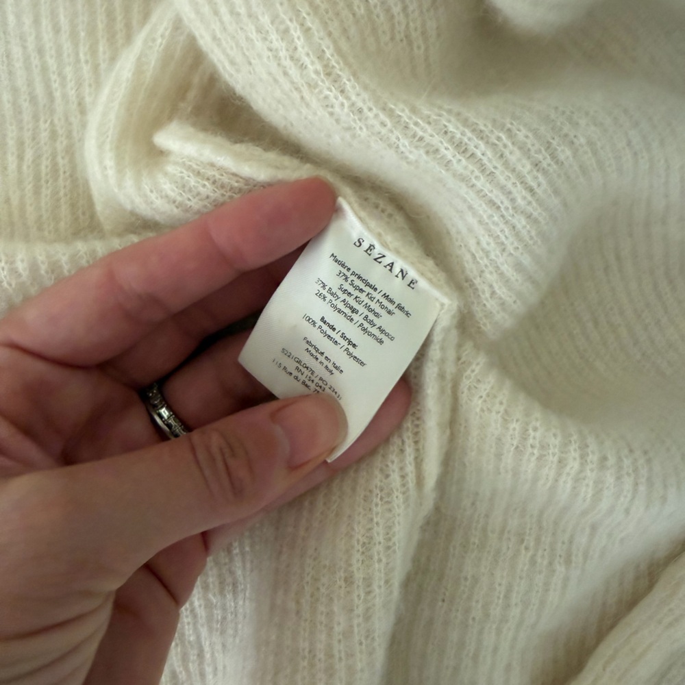 Sezane Gaspard White Cardigan Sweater - Picture 5 of 5